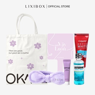 [HB Gift] Combo Kem dưỡng chống lão hoá Okame, Túi Tote, Băng Đô, Gương cầm tay, Nước Súc Miệng, Kem đánh răng