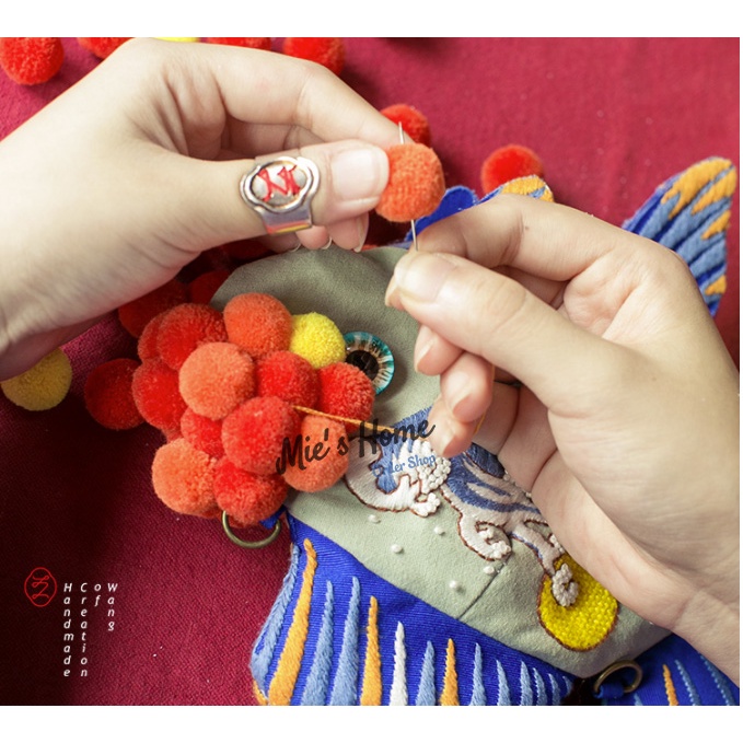 Bộ Dụng Cụ Thêu Tay Thủ Công DIY Nguyên Liệu - Tự thêu may túi xách túi tote Hình Cá Phong cách Độc Đáo - Mie Handmade