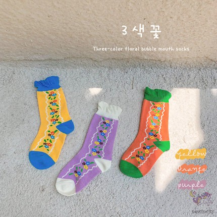 Đôi Tất Cotton In Hoa Xinh Xắn Cho Bé Gái