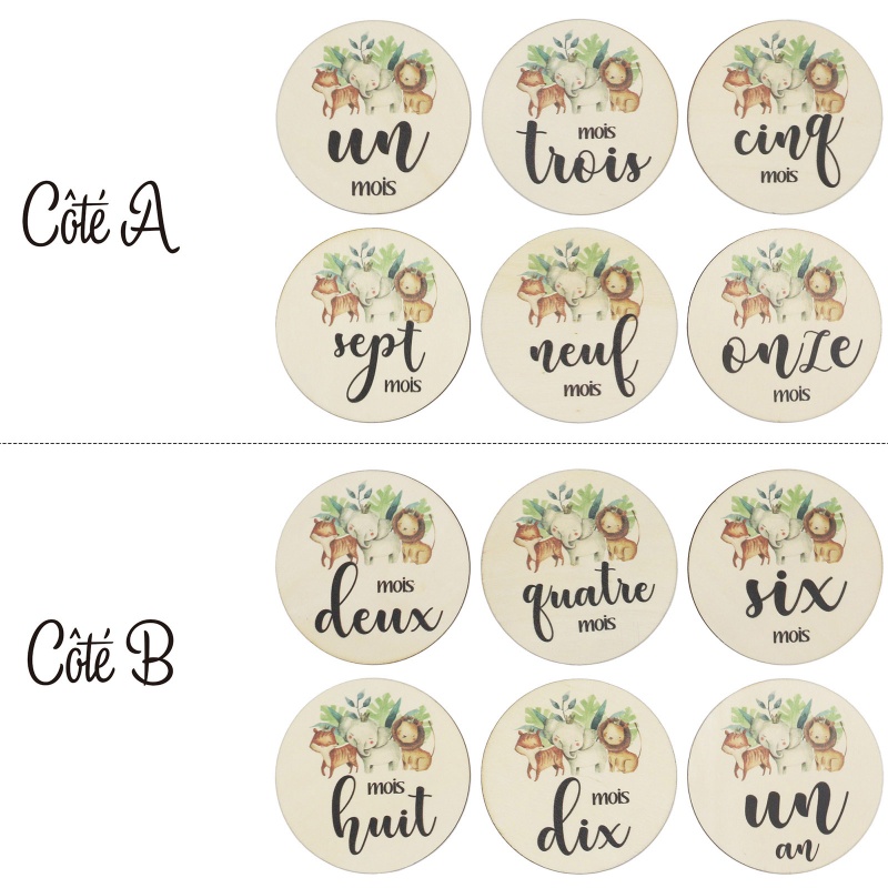 Set 6 Tấm Thẻ Đánh Dấu Cột Mốc Phát Triển Theo Tháng Làm Phụ Kiện Chụp Ảnh Kỷ Niệm Cho Bé Sơ Sinh