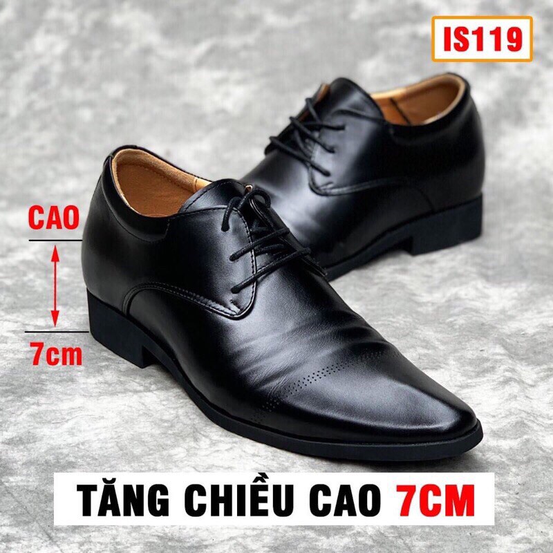 Giày Tây Nam Tăng Chiều Cao 6,5cm Da Bò Siêu Mềm