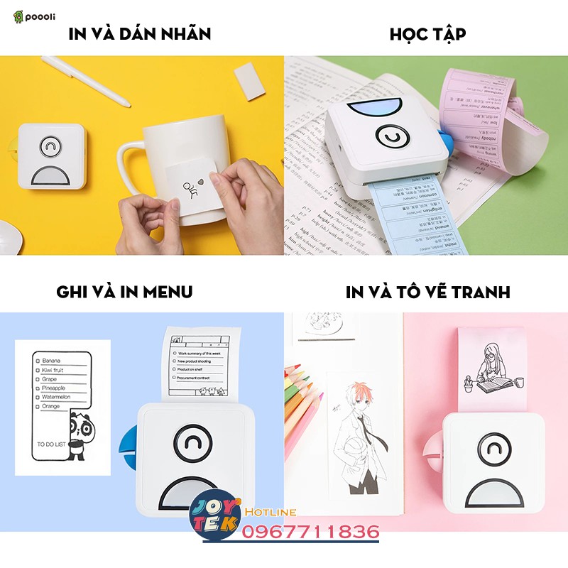 Máy in nhiệt mini Poooli  L1- kết nối bluetooth cầm tay in không cần mực dùng giấy in nhiệt | BigBuy360 - bigbuy360.vn