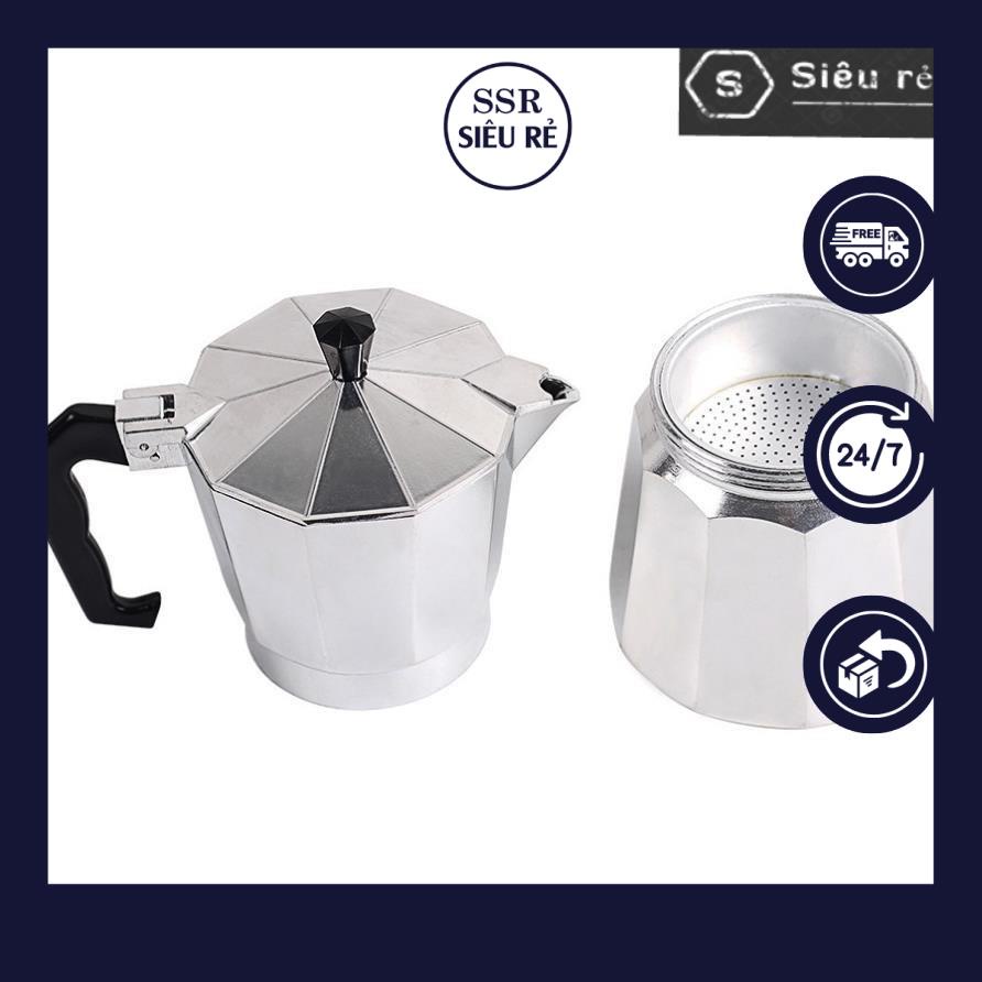 Ấm, Bình Pha Cà Phê Moka Espresso Tại Nhà - Ấm Pha Coffee Kiểu Ý -  Tiện Lợi Dễ Sử Dụng (LA6989)