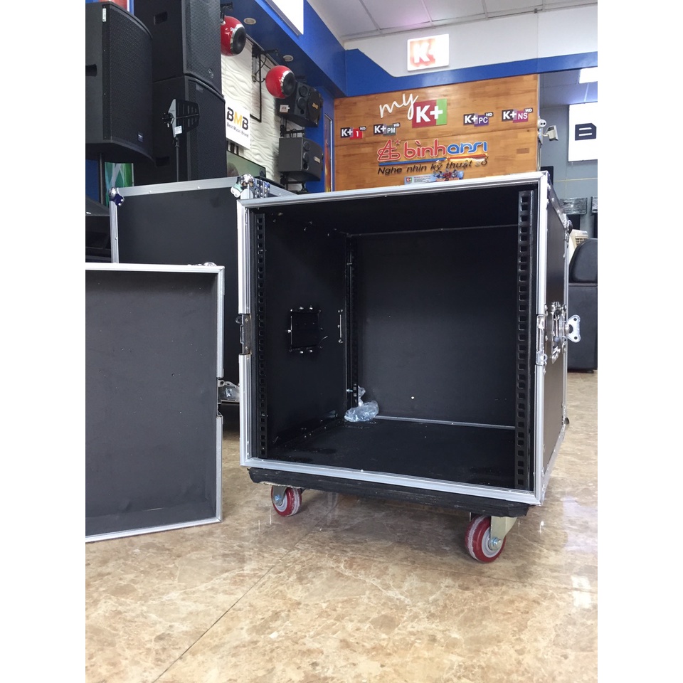Tủ Âm thanh 10U, tủ rack 10U đựng thiết bị âm thanh gia đình và sự kiện, có bánh xe khoá tiện lợi, gỗ siêu bền