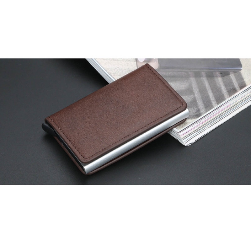 Ví Da Pu Mini Siêu Mỏng Chống RFID Đựng Tiền / Thẻ ID Kiểu Doanh Nhân Cho Nam