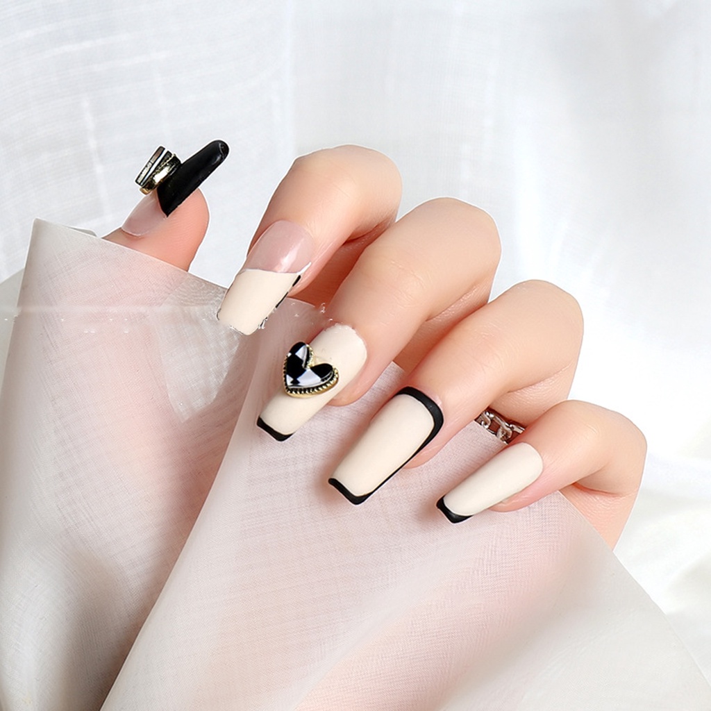 Bộ 5 Hạt Đá Hình Trái Tim Không Phai Màu Trang Trí Móng Tay