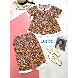 Bộ lửng lụa cổ tròn mặc nhà