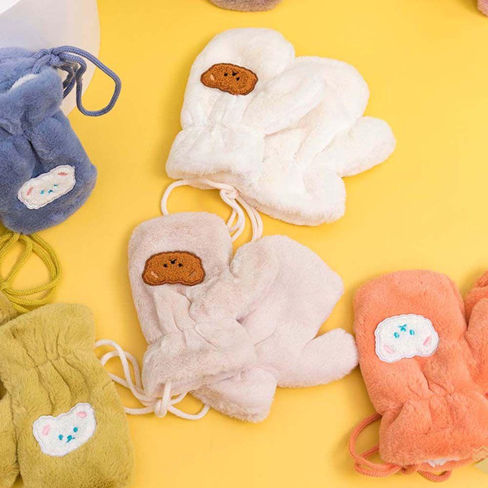 Đôi Găng Tay Bông Mềm Mại Giữ Ấm Hình Gấu Dễ Thương Cho Bé