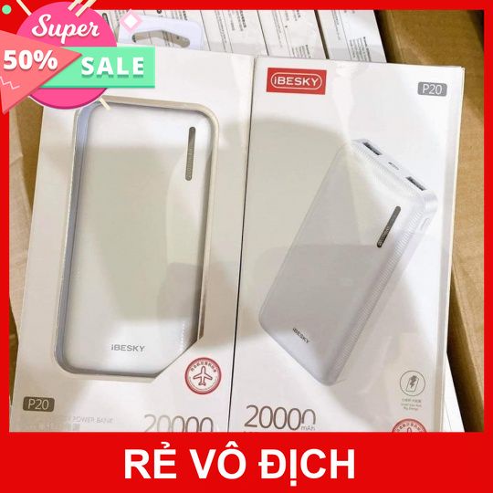 [XÃ KHO] PIN SẠC DỰ PHÒNG IBESKY P10 (10.000mAh)  - P20 (20.0000mAh) CHÍNH HÃNG [HCM]