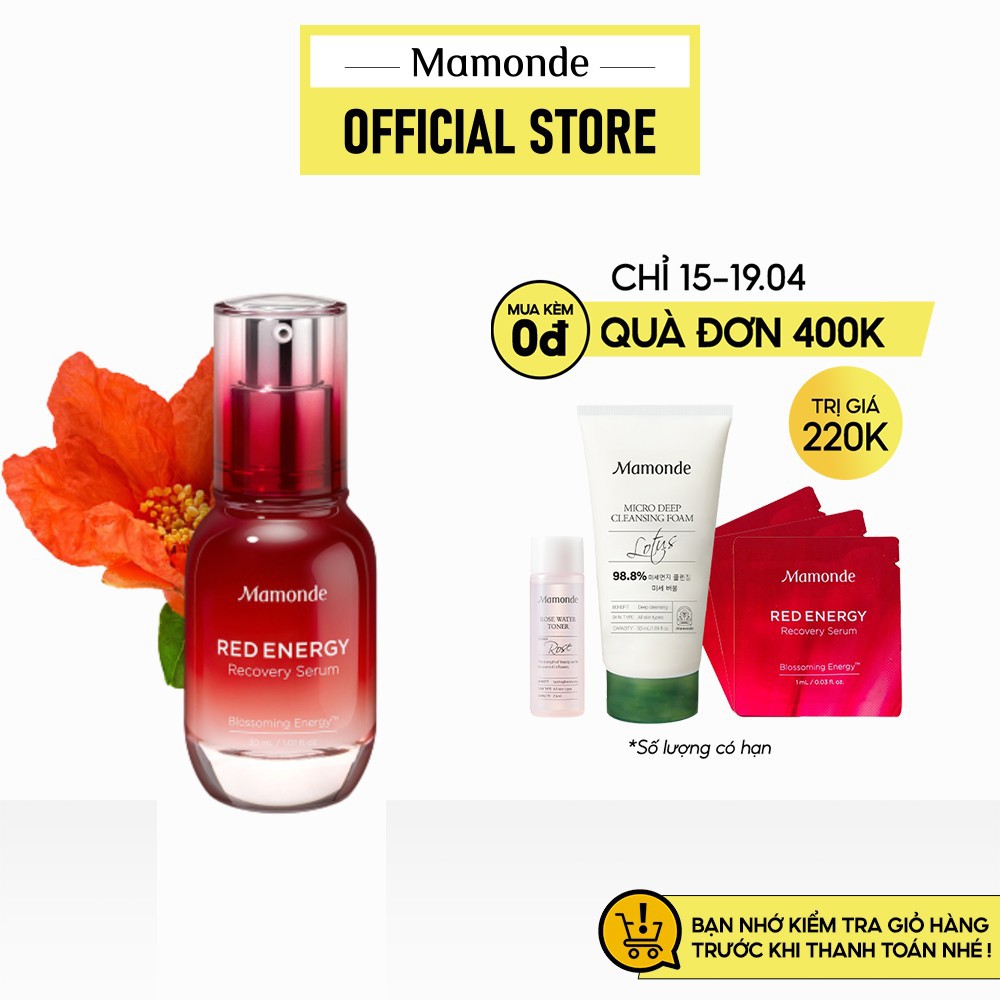 [Mã FMCGMALL -8% đơn 250K] Tinh chất cung cấp năng lượng phục hồi cho da Mamonde Red Energy Recovery Serum 30ml