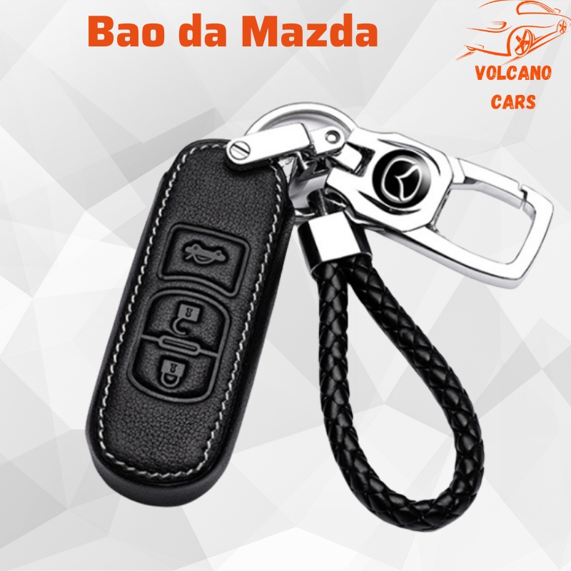 Bao da chìa khóa ô tô Mazda bảo vệ chìa bền đẹp và chắc chắn ốp cho các loại smartkey 2, 3, 6, cx5 2019 2021 2021