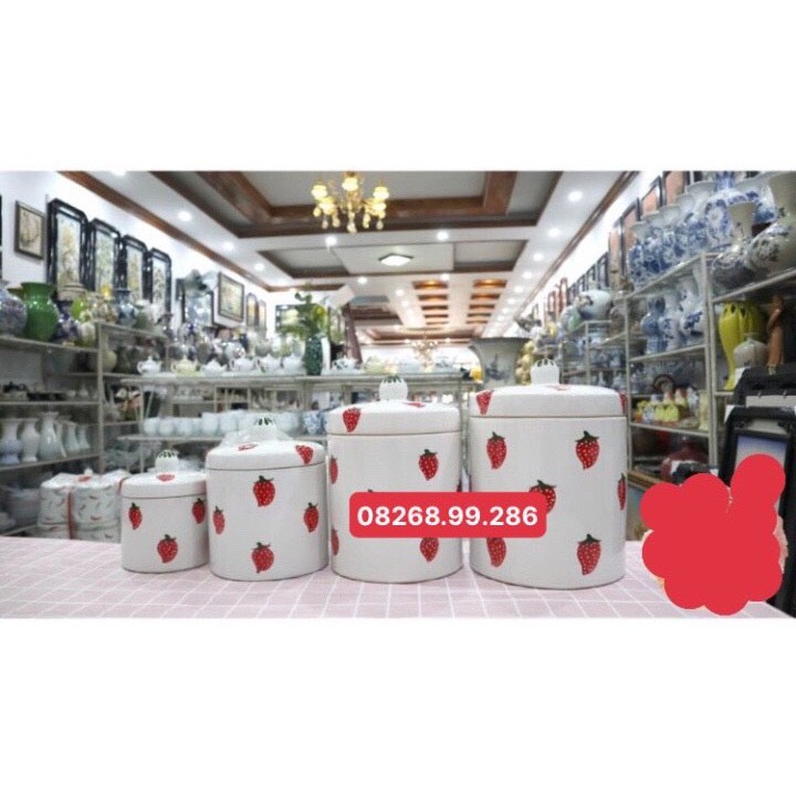 Hũ Muối Dưa  Sứ tráng men 2 mặt Bát Tràng