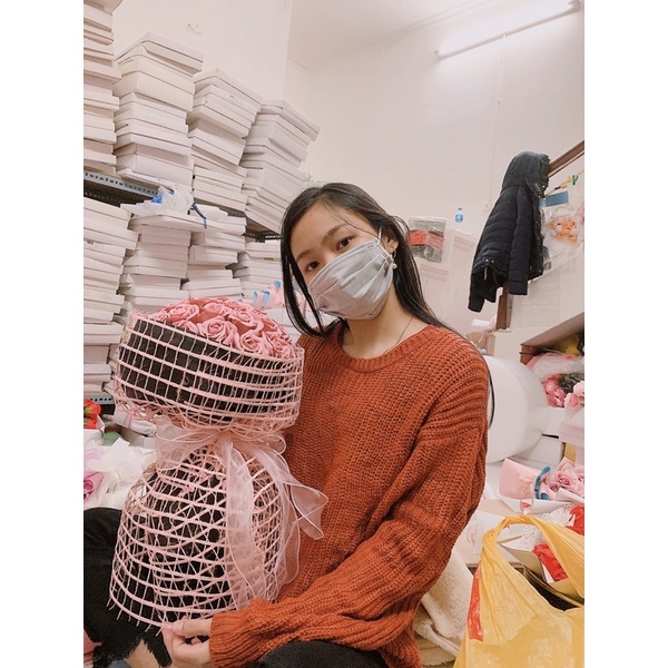 Bó hoa sáp 30 bông siêu sang chảnh tặng thiệp