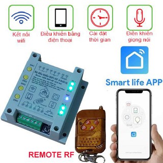 Bộ điều khiển wifi 4 thiết bị 4ch-sw wifi app smart life remore rf