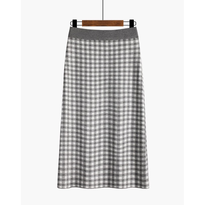Váy midi thun len caro gingham - V632 | BigBuy360 - bigbuy360.vn