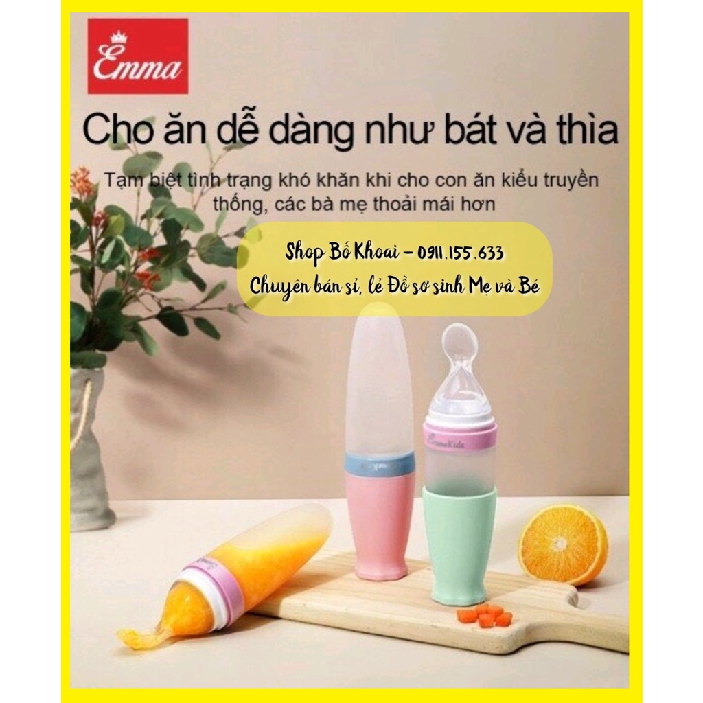Bình thìa ăn dặm EMMA KIDS - Bình thìa silicon cho bé - Bố Khoai Store