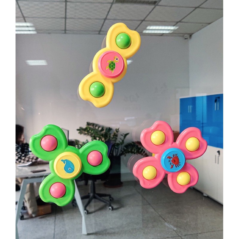 Set 3 đồ chơi con quay Spinner hít chân không dính tường vui nhộn
