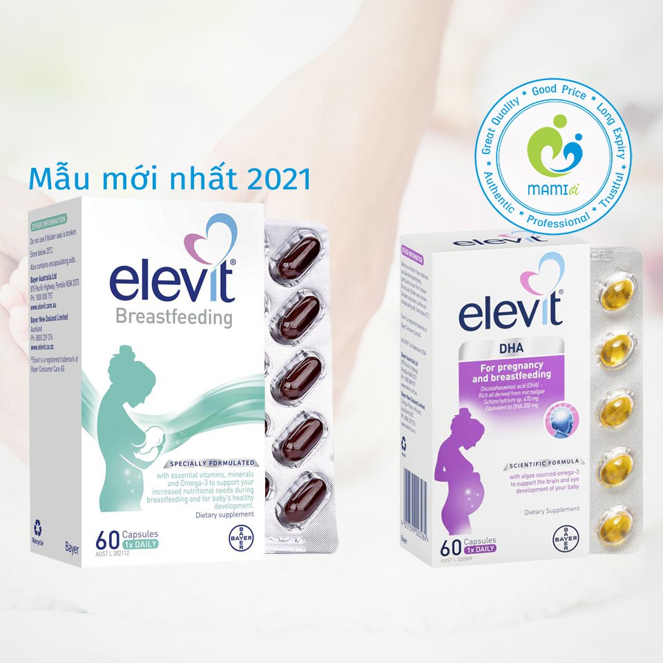 Vitamin tổng hợp (60v) cho phụ nữ sau sinh Elevit Breastfeeding/DHA, Úc