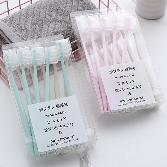 [Set 10 Chiếc] Bàn Chải Lông Mềm Phong Cách Nhật Bản-Y15