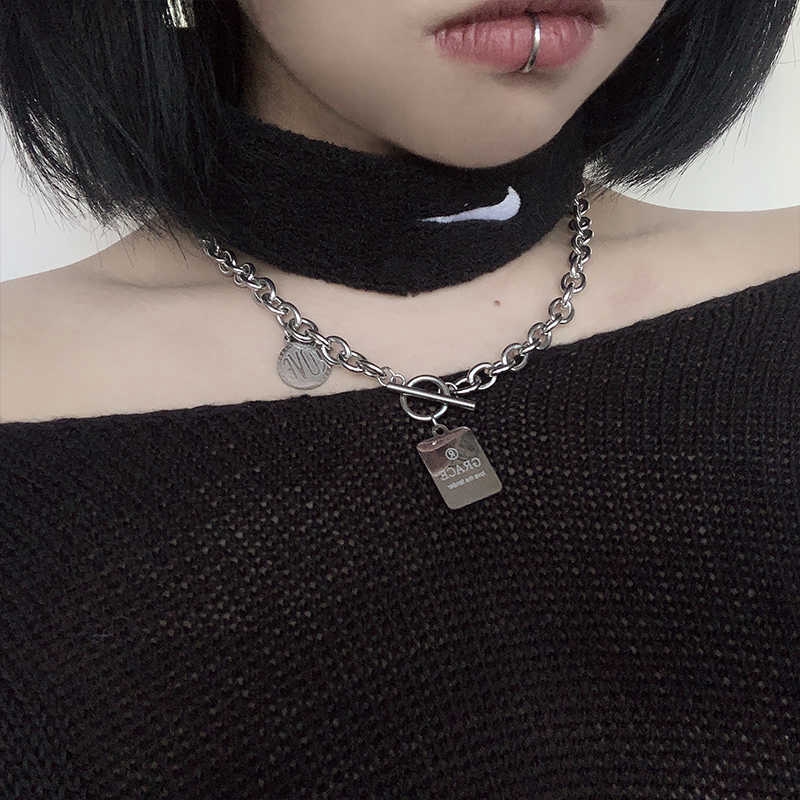 Dây chuyền thép titan phong cách Harajuku dành cho nam và nữ