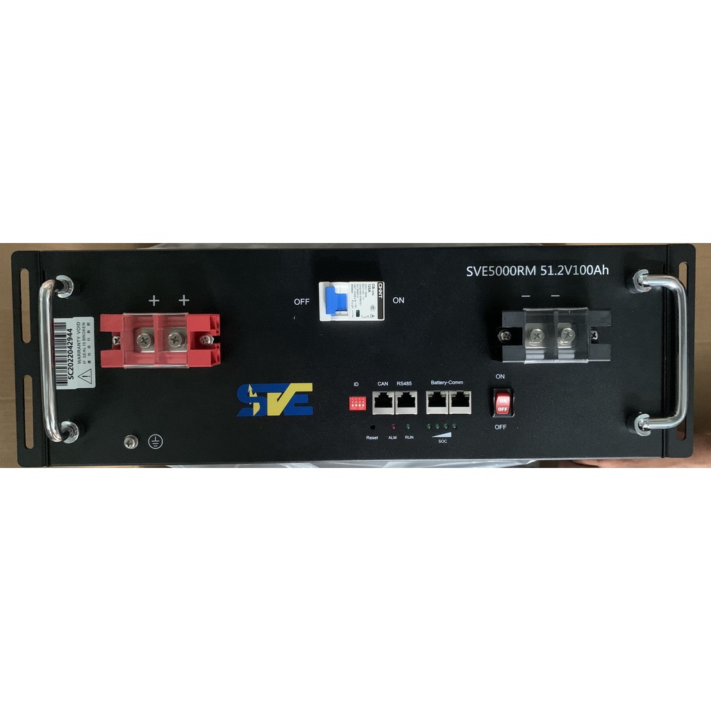 Pin Lithium  SVE SVE5000RM 5.12KWH 51,2V 100Ah gắn tủ