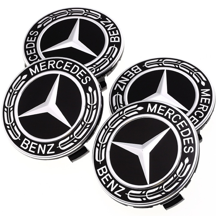 Logo chụp mâm bánh xe ô tô Mercedes Benz BZ75 - Đường kính 75MM