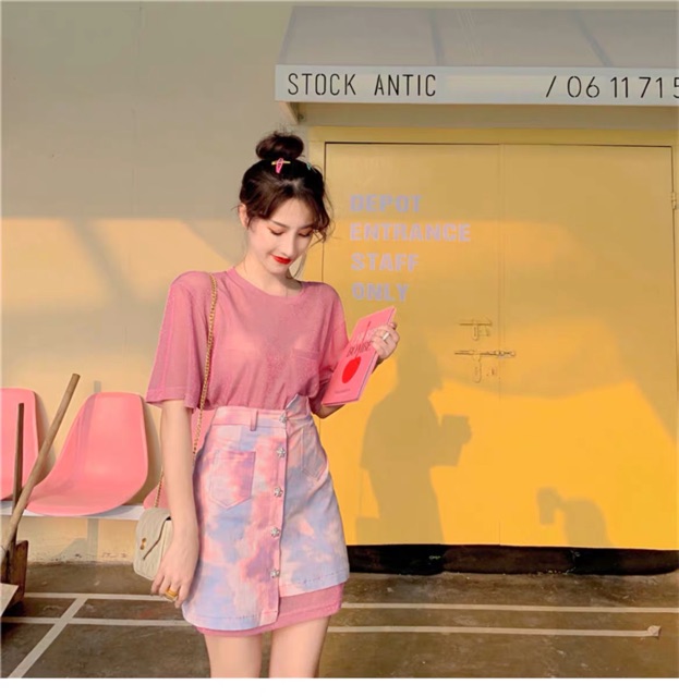 [Mã WASTCOOL giảm 15% tối đa 50K đơn 99K] Set đồ hồng ombre cá tính Ulzzang girl 🌸🌨 | BigBuy360 - bigbuy360.vn