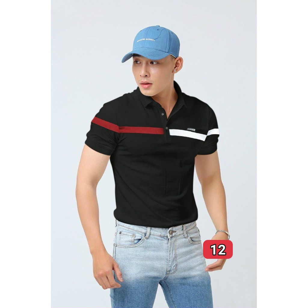 Áo thun nam tay ngắn có cổ  sọc ngang ngực SIZE 45-72KG vải THUN COTTON 100% - ATN40 | BigBuy360 - bigbuy360.vn