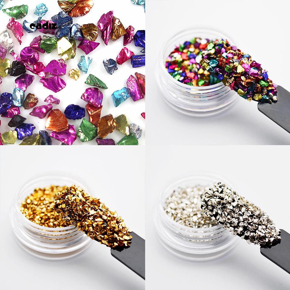 [Hàng mới về] Lọ phụ kiện đá nghiền nhiều màu sắc trang trí móng tay thời trang