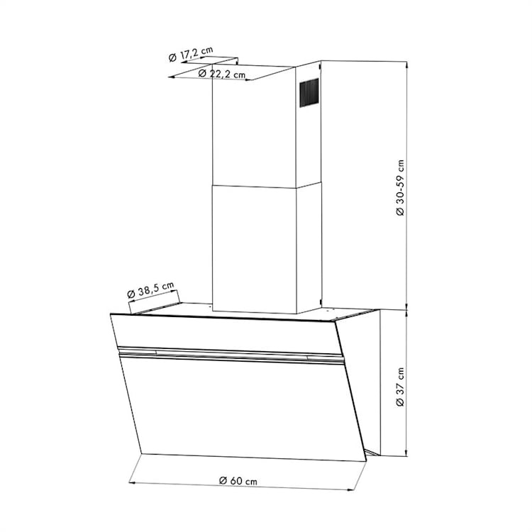 Máy hút mùi Klarstein Alina 60cm - 90cm bộ lọc cacbon hoạt tính [Hàng Đức chính hãng]