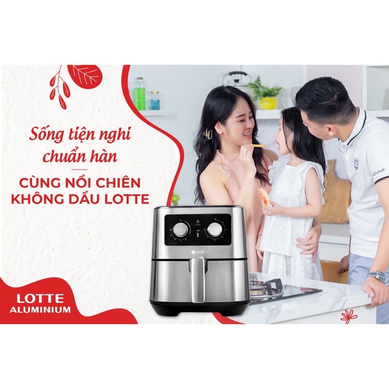 [TẶNG SÁCH NẤU ĂNNồi chiên không dầu Lotte 5,5 lít model LTS - AF5SM NHẬP KHẨU NGUYÊN CHIẾC Mẫu mới tặng kèm sách nấu ăn