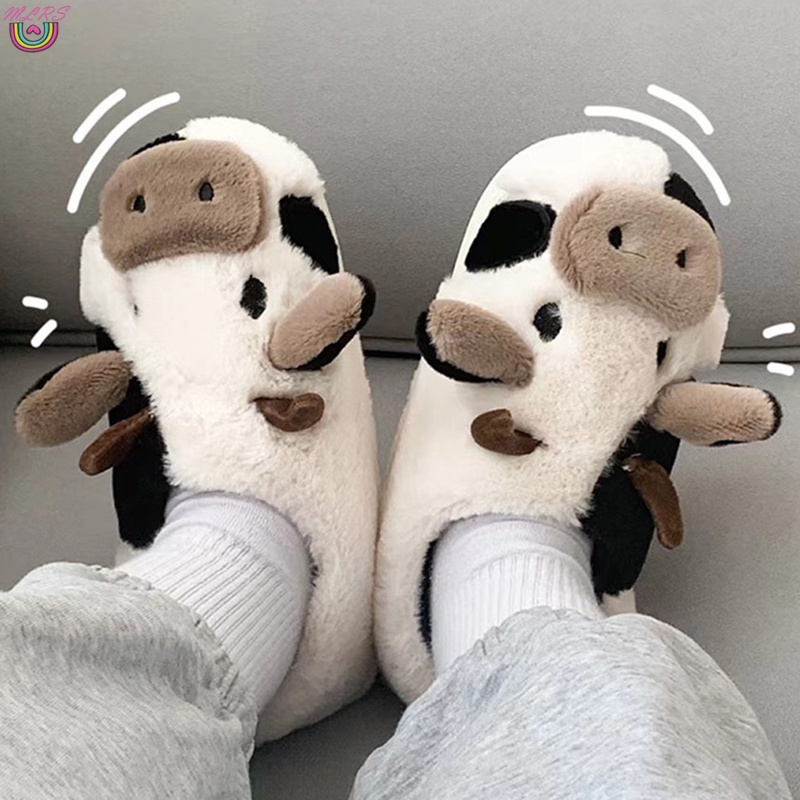 Dép bông đi trong nhà hình bò sữa dễ thương