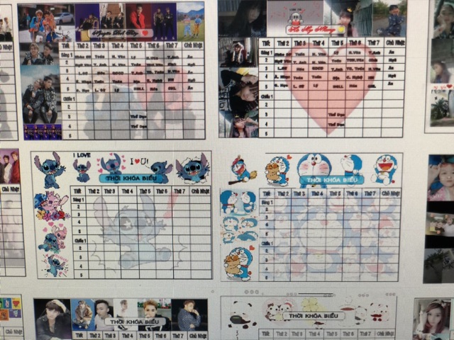 Tkb in hình theo yêu cầu