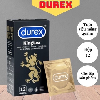 Bao cao su Durex Kingtex / bao cao su siêu mỏng ôm sát - bcs hộp 12 cái