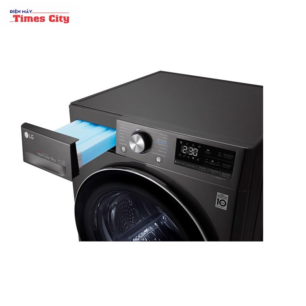 Máy sấy bơm nhiệt LG 9kg DVHP09B màu đen