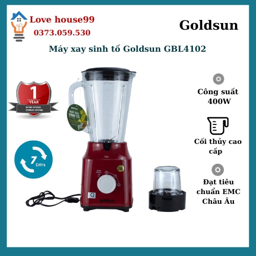 Máy xay sinh tố đa năng Goldsun GBL4102 2 cối thủy tinh bảo hành chính hãng 12 tháng