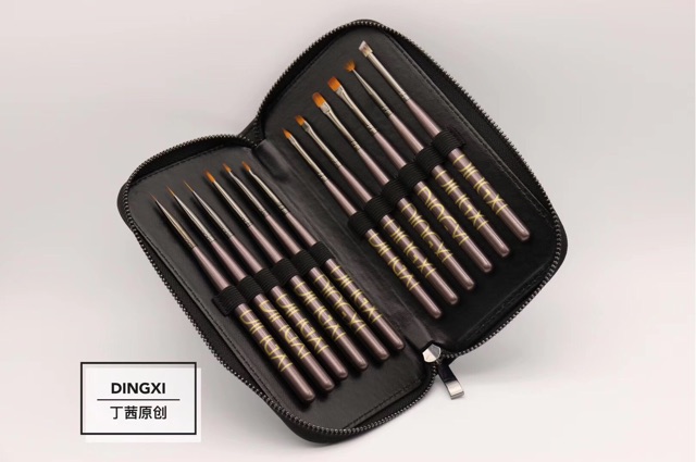 Set cọ nhật dingxi kèm ví - phụ kiện nail giá rẻ