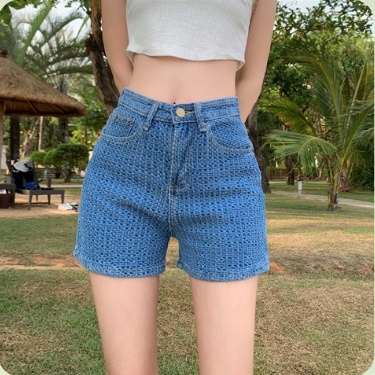 Quần sooc bò nữ cạp cao, quần short jean đùi dáng ôm 1993s Boutique mã 4145
