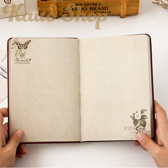 Sổ Tay A5 Phong Cách Retro Cổ Điển -  Sổ Ghi Chép Bìa Cứng 260 Trang -  Bullet Journal Chất Liệu Giấy Pha Kraft