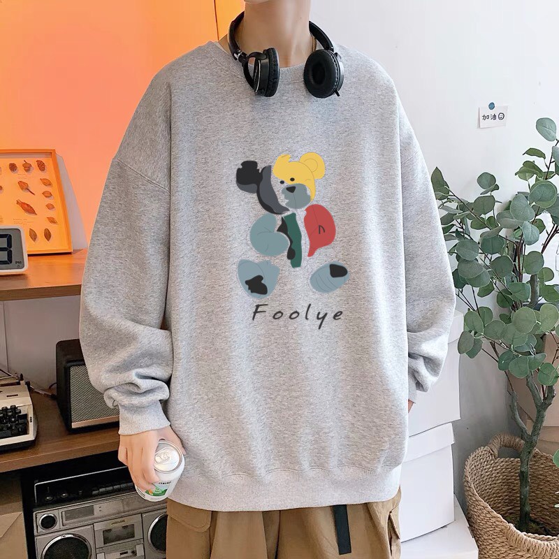 [ Mã 12FASHIONSALE1 giảm 10K đơn 50K ] Áo sweater nỉ cổ tròn dài tay nam nữ họa tiết APSR Gấu Foolye | BigBuy360 - bigbuy360.vn
