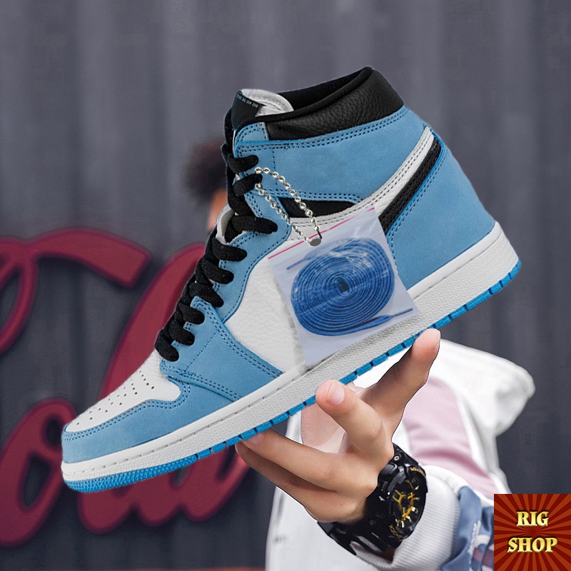 GIÀY THỂ THAO NAM NỮ JD1 CỔ CAO MÀU UNIVERSITY BLUE