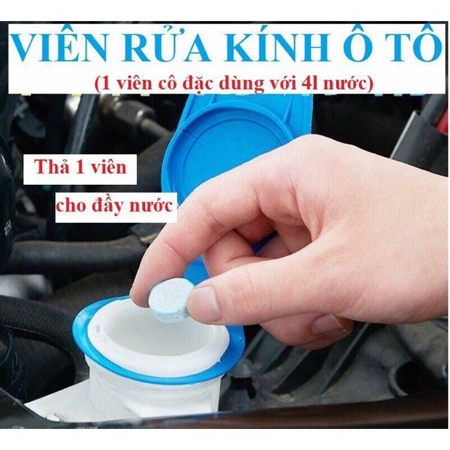 [⚡️SALE⚡️]  Viên Sủi Rửa Kính Ô Tô, loại đóng vỉ gọn gàng bảo quản được lâu