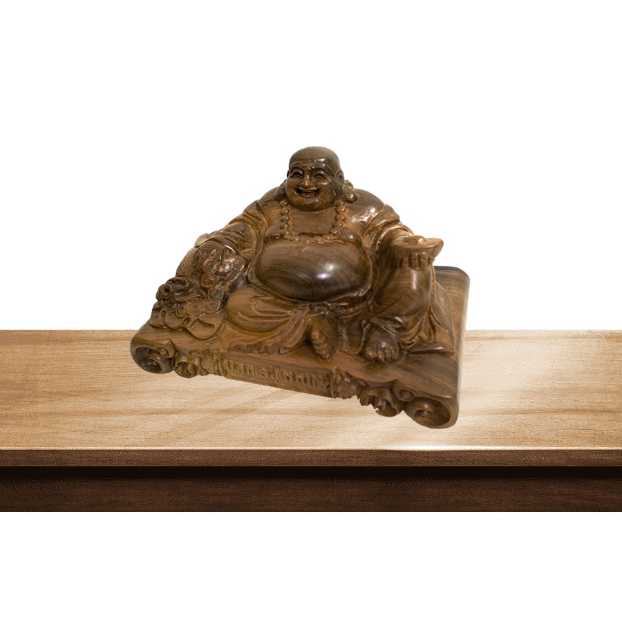 Tượng Phật Di Lặc Vạn Sự Như Ý Kích Thước 15x9x9 cm Gỗ Bách Xanh, Gỗ Hương Cao Cấp