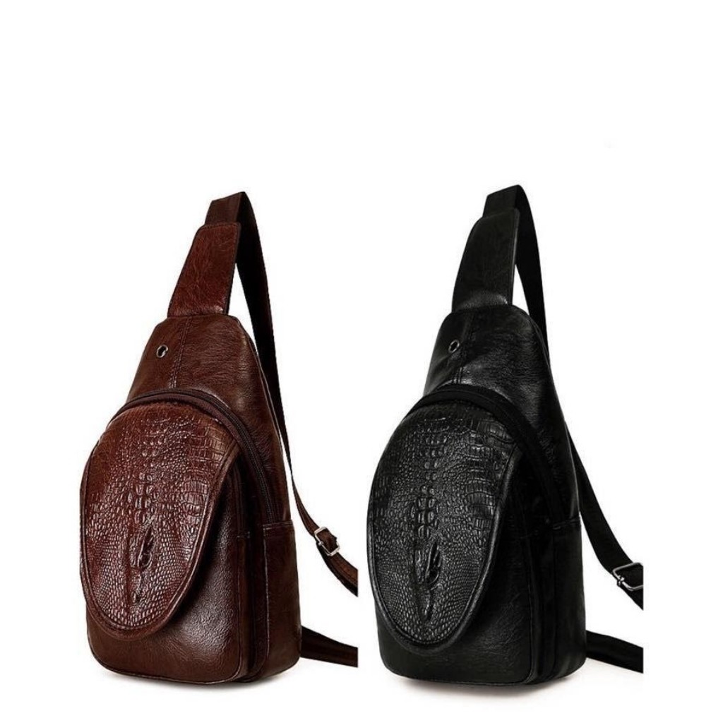 Túi Đeo Chéo Nam 💝 Túi Da Cá Sấu T02 💝 Logo Cá Sấu In Nổi, Phiên Bản Mới 💝 Dày Dặn💝 Tiện Lợi | BigBuy360 - bigbuy360.vn