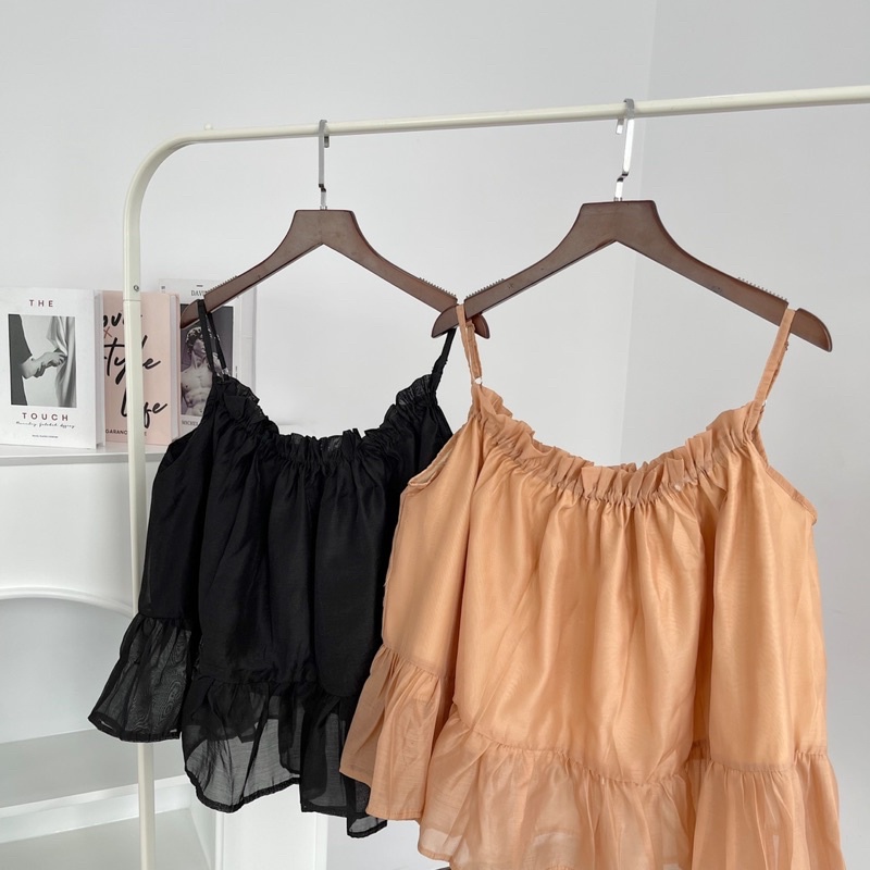 ÁO KIỂU HAI DÂY JOYCE TOP thiết kế form rộng oversize chất vải xô xốp mỏng mặc đi chơi hẹn hò style tiểu thư