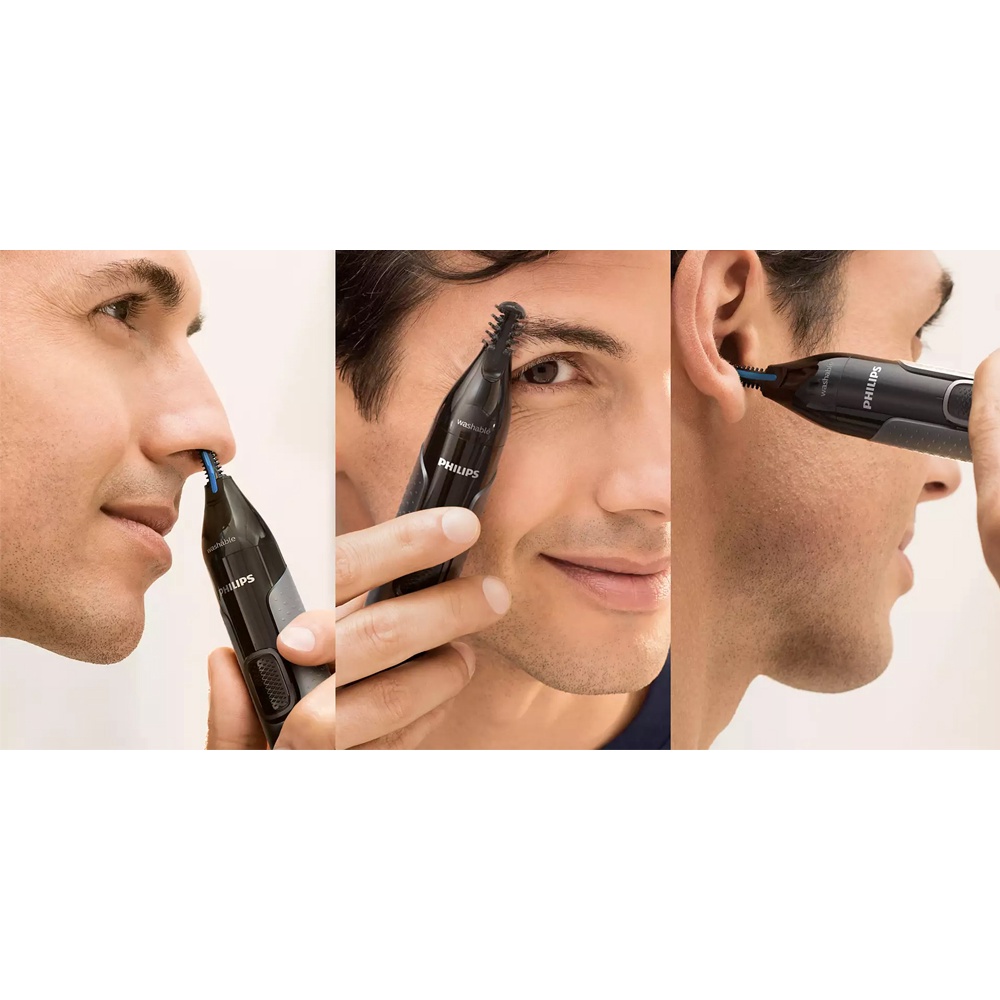 Máy tỉa lông mũi, tai và lông mày Philips NT3650, an toàn cho da, bảo hành 2 năm | Hàng chính hãng