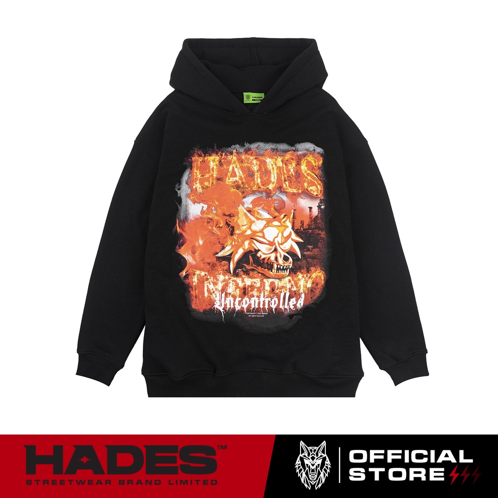 Áo Hoodie Unisex FIRE SKULL Nỉ Cotton HADES Brand Chính Hãng