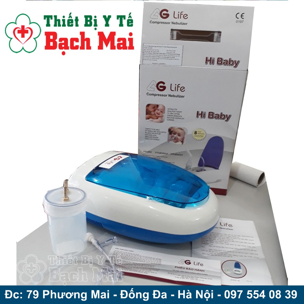 [Phụ Kiện] Bình Đựng Dịch Và Dây Của Máy Xông Hút Mũi AG Life Hi Baby