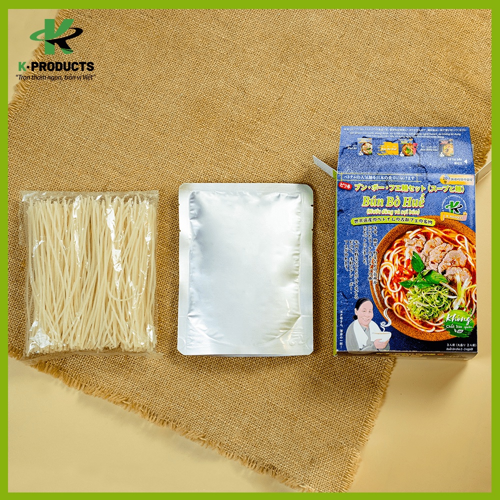 Hộp Nước Dùng Và Sợi Bún Bò Huế K Products 400g - Chuẩn vị không cần nêm nếm - KHÔNG CHẤT BẢO QUẢN!!