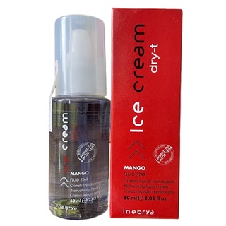 Tinh dầu chiết xuất dành cho tóc nhuộm và tóc khô rối Inebrya Ice Cream Mango Fluid Star 60ml